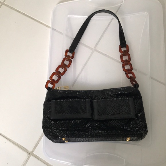 Pinky Handbags - - PINKY GENUINE LEATHER BLACK SHOULDER BAG